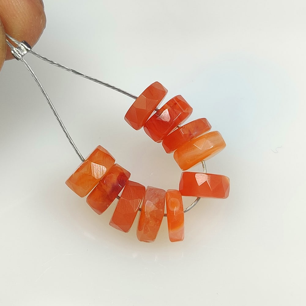 12.92 Ct Natural Orange Carnelian Round Beads: Weight - 12.92 Ct / Dimensions - 6.60 - 7.20 mm / 10 Pc's / Top Class Quality / Round Beads / Transparency - Semi-Transparent / Origin - Brazil / Comments - None