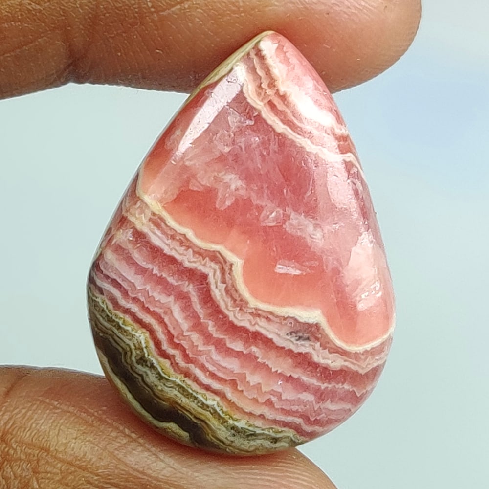 26.08 Ct Natural Rhodochrosite Pear Cab (1 of 2)