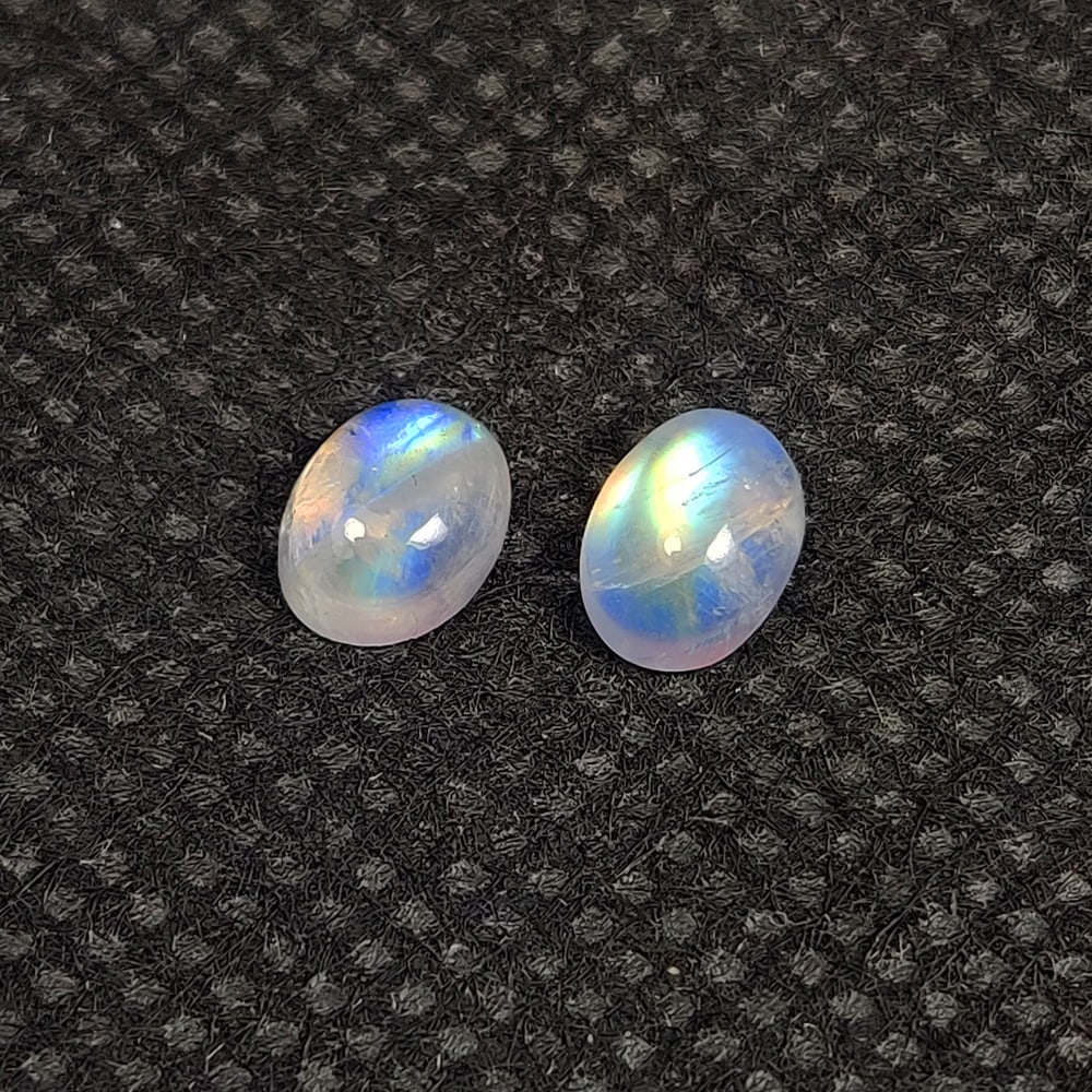 3.18 Ct Natural Blue Tint Moonstone Oval Cab Pair (1 of 2)