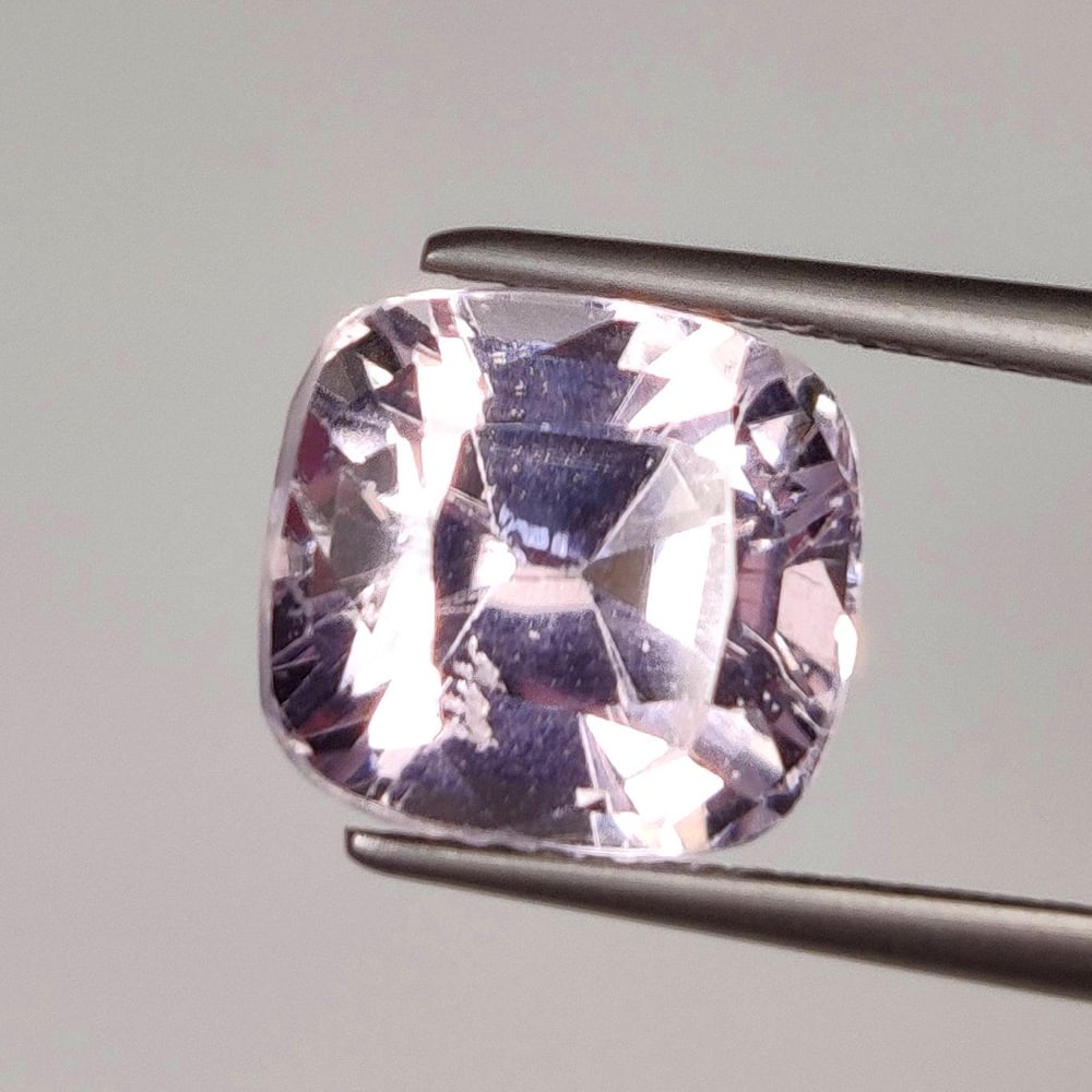 6.09 Ct Natural Pink Kunzite Cushion Cut: Weight - 6.09 Ct / Dimensions - 10.80 x 10.00 x 8.60 mm / Shape - Cushion Cut / Color - Pink / Clarity - SI / Origin - Afghanisthan / Treatment - None