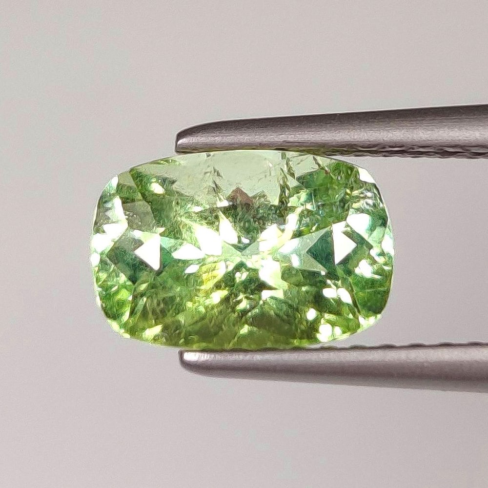 1.79 Ct Natural Mint Green Tourmaline Cushion Cut: Weight - 1.79 Ct / Dimensions - 8.80 x 5.90 x 5.20 mm / Shape & Cut - Cushion Cut / Color - Green / Transparency - Transparent / Comments - Unheated