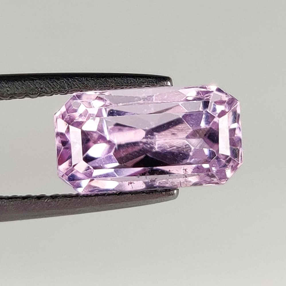 4.30 Ct Natural Pink Kunzite Octagon Cut: Weight - 4.30 Ct / Size - 11.50 x 6.00 x 7.00 mm / Shape - Octagon Cut / Color - Pink / Clarity - VVS / Origin - Afghanisthan / Treatment - None