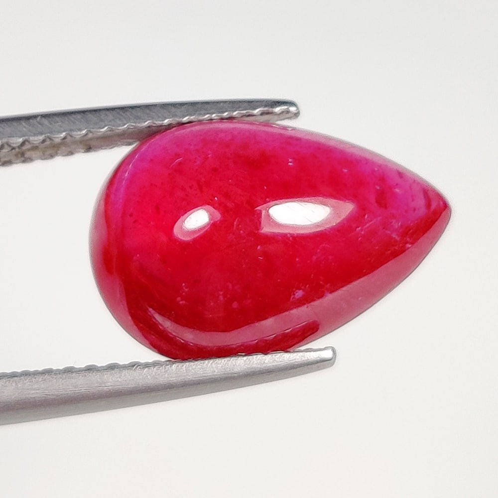 8.10 Ct Natural Pinkish Red Ruby Pear Cab (1 of 2)