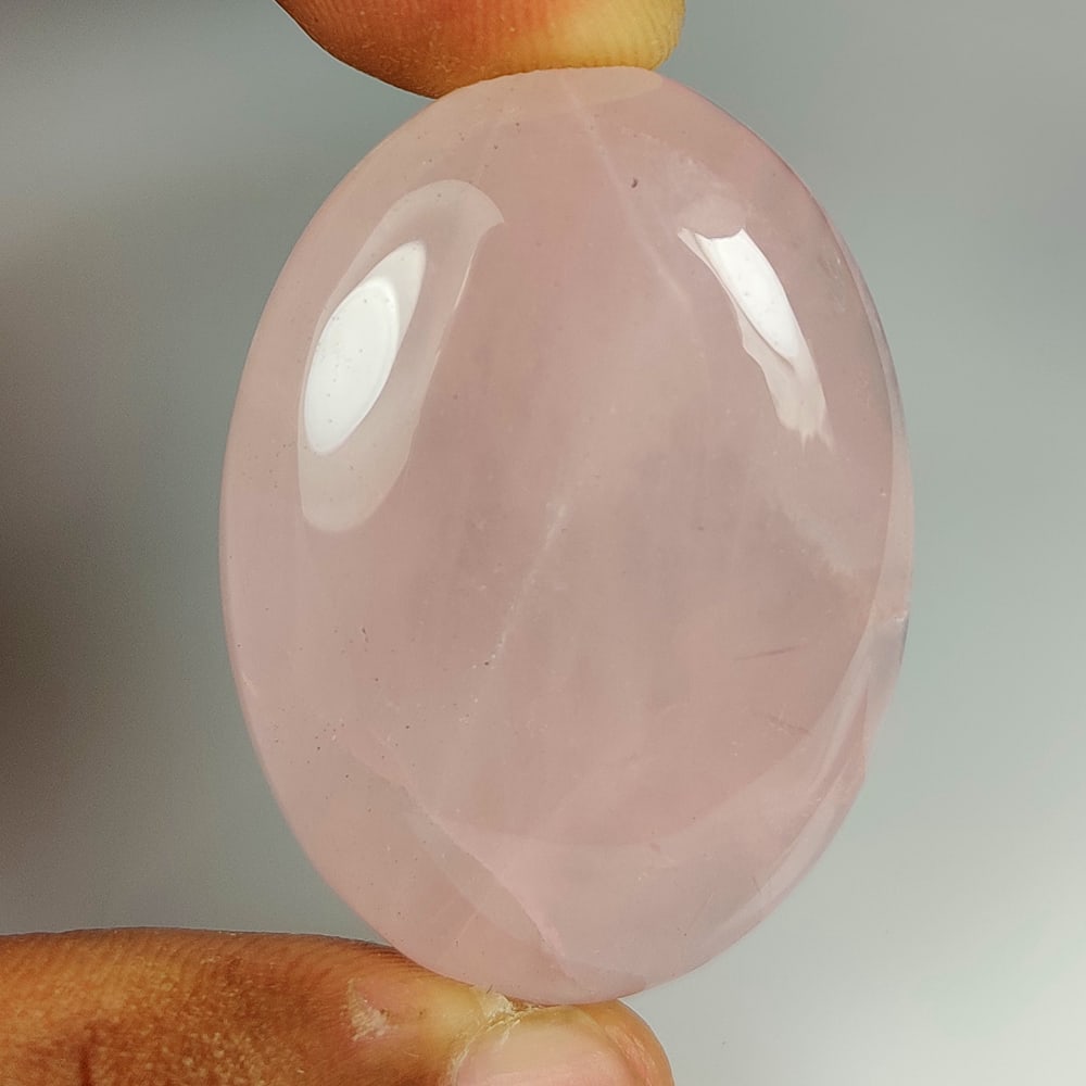81.35 Ct Natural Rose Quartz Oval Cab: Weight - 81.35 Ct / Dimensions - 41.00 x 30.00 x 8.60 mm / Top Class Quality / Oval Cab / Origin - Brazil / Comments - None