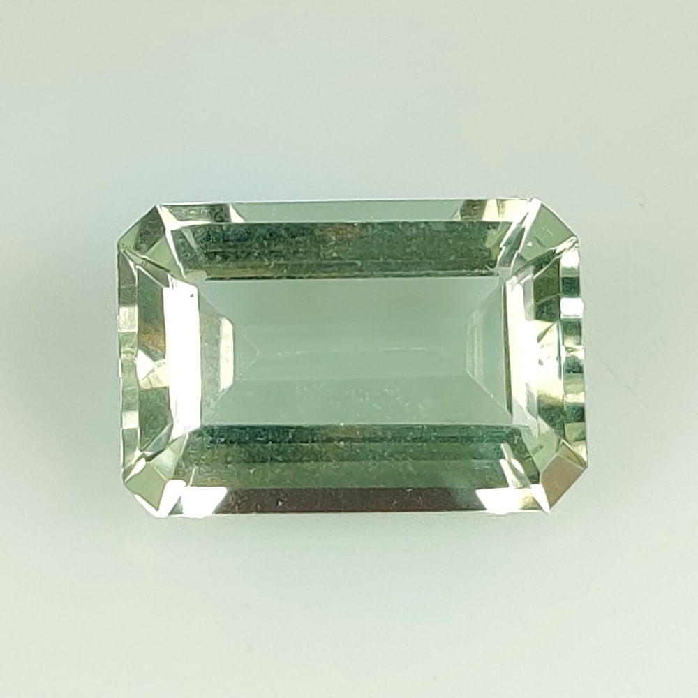 7.46 Ct Natural Green Amethyst Octagon Cut: Weight - 7.46 Ct / Size - 14.90 x 10.00 x 6.40 mm / Shape - Octagon Cut / Color - Green / Clarity - VVS / Origin - Brazil / Treatment - Heated