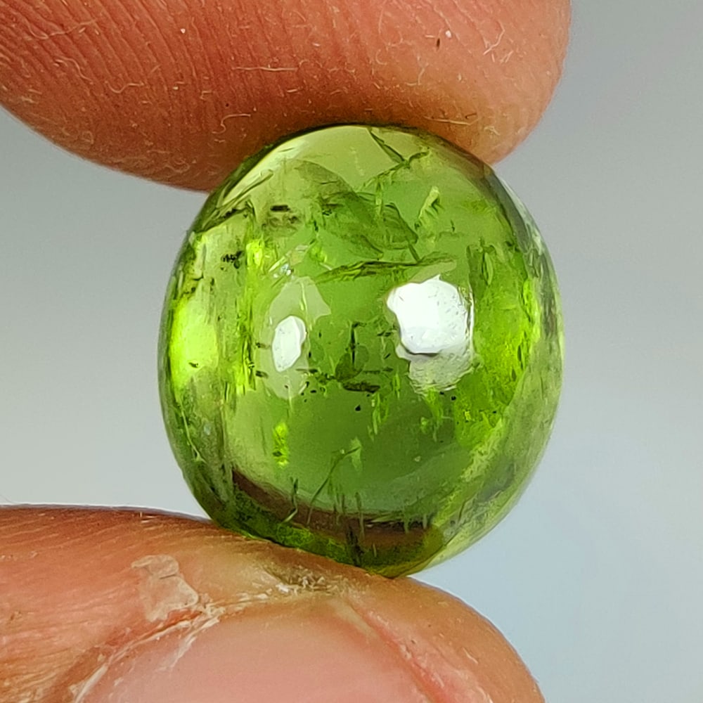 7.43 Ct Natural Green Peridot Oval Cab (1 of 2)