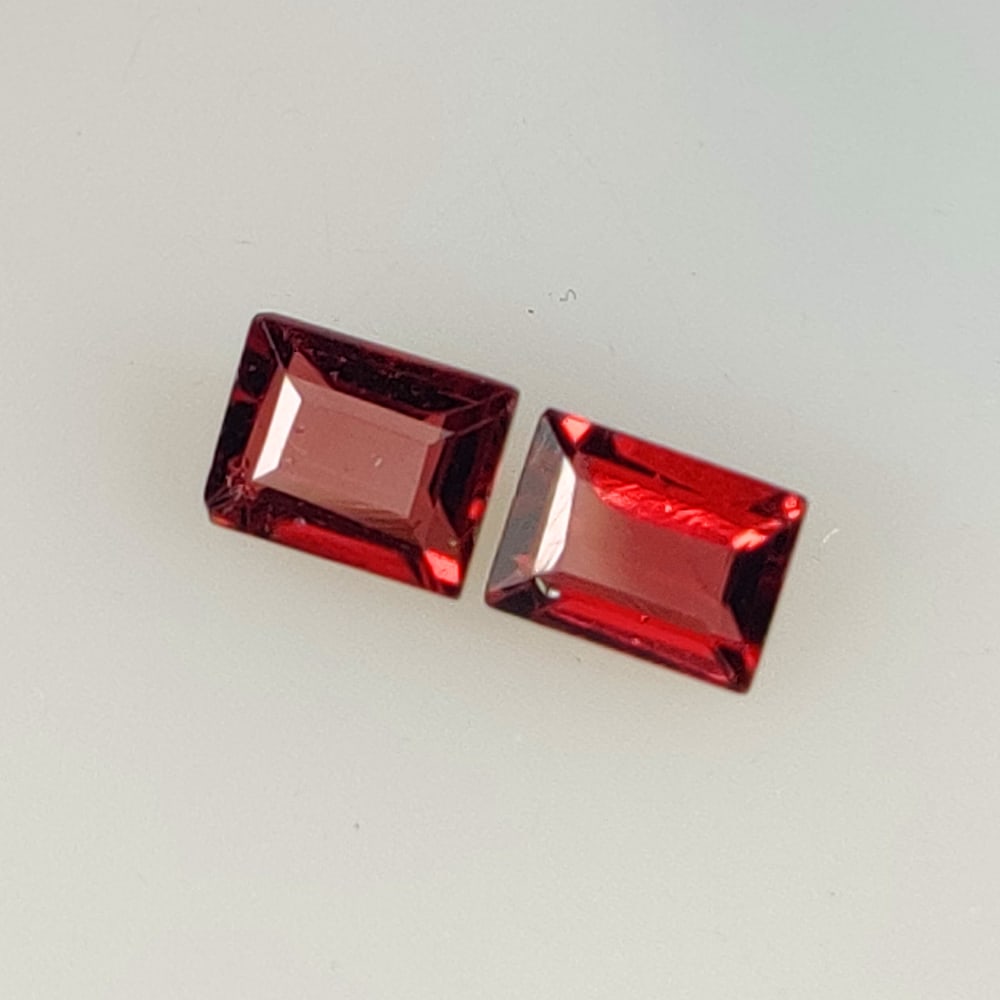 2.02 Ct Natural Almandite Garnet Rectangle Cut Pair: Weight - 2.02 Ct / Size - 6.20 x 4.70 x 2.80 mm / 2 Pc's / Shape - Rectangle cut / Clarity - VVS / Origin - Nigeria / Treatment - None