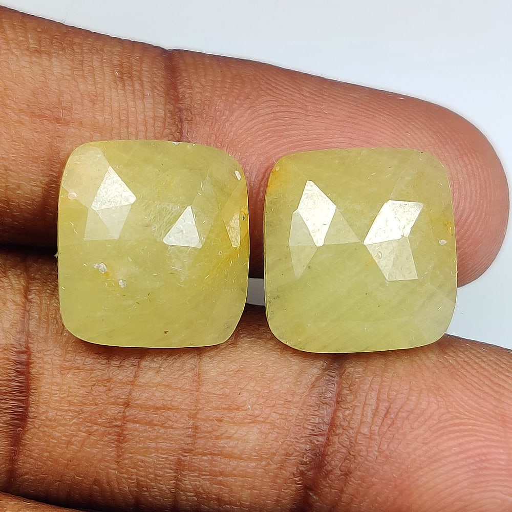 18.16 Ct Natural Yellow Sapphire Cushion Cut: Weight - 18.16 Ct / Size- 13.80 x 12.80 x 4.00 mm / Shape - Cushion Cut / Clarity - Opaque / Origin - Sri Lanka / Treatment - Standard Heated