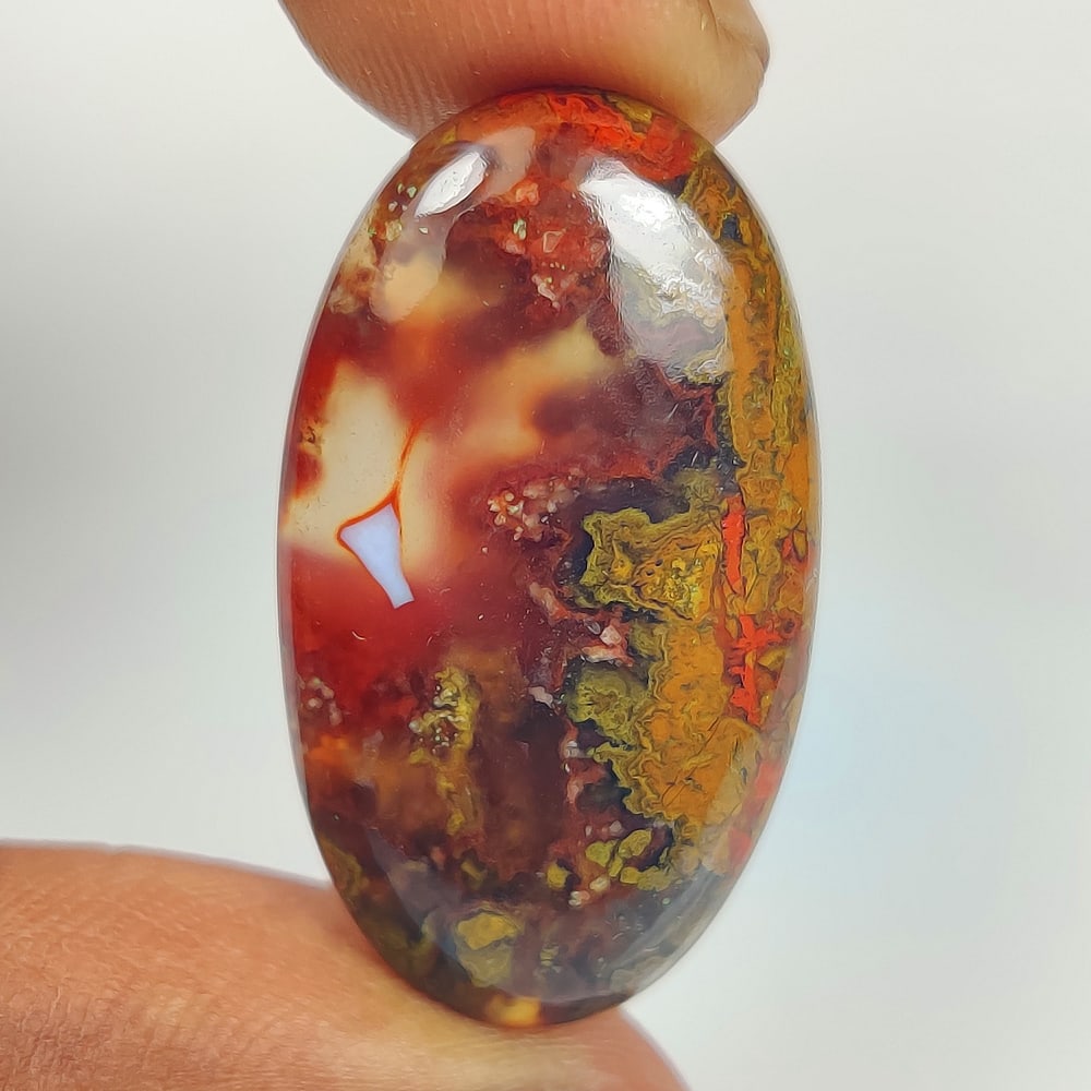 27.39 Ct Natural Seam Agate Oval Cab: weight - 27.39 Ct / Dimensions - 33.00 x 17.90 x 5.90 mm / Shape & Cut - Excellent Oval Cab / Origin - Brazil / Comments - None