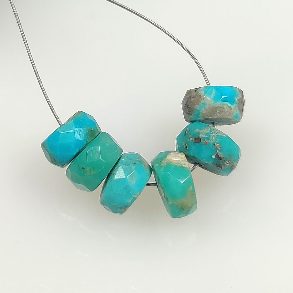 4.72 Ct Natural Blue Turquoise Round Beads: Weight - 4.72 Ct / Size - 5.50 - 5.60 mm / 6 Pc's / Good Color / Round Beads - Ready for Jewellery Setting / Origin - Arizona / Treatment - None