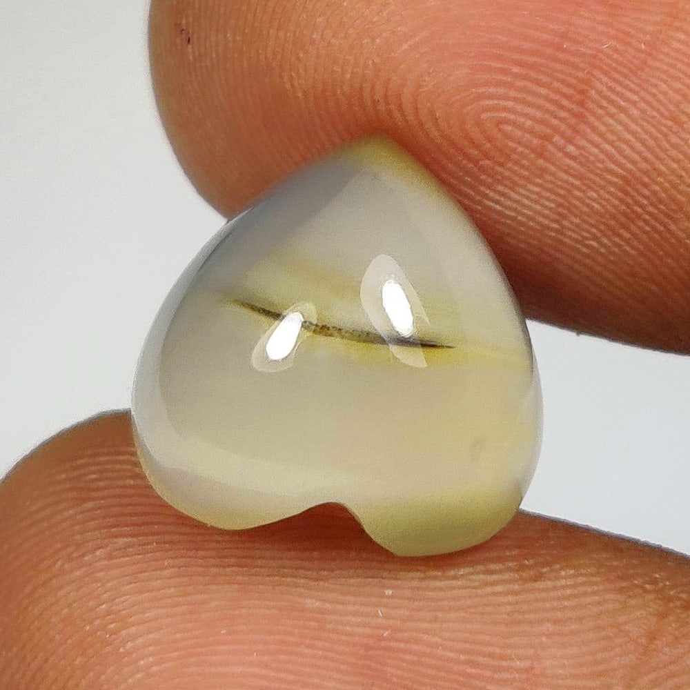 6.75 Ct Natural Dendrite Agate Heart Cab: weight - 6.75 Ct / Size - 12.30 x 12.10 x 6.60 mm / Shape - Excellent Heart Cab / Origin - Brazil / Treatment - None