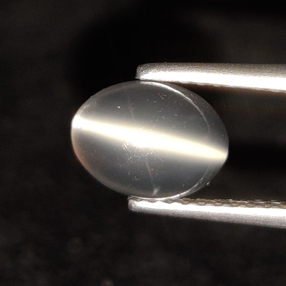 1.47 Ct Natural Sharp Line Moonstone Oval Cab: Weight - 1.47 Ct / Dimensions - 8.50 x 6.20 x 4.00 mm / Shape - Oval Cab / Clarity - Semi-Transparent / Origin - India / Treatment - None