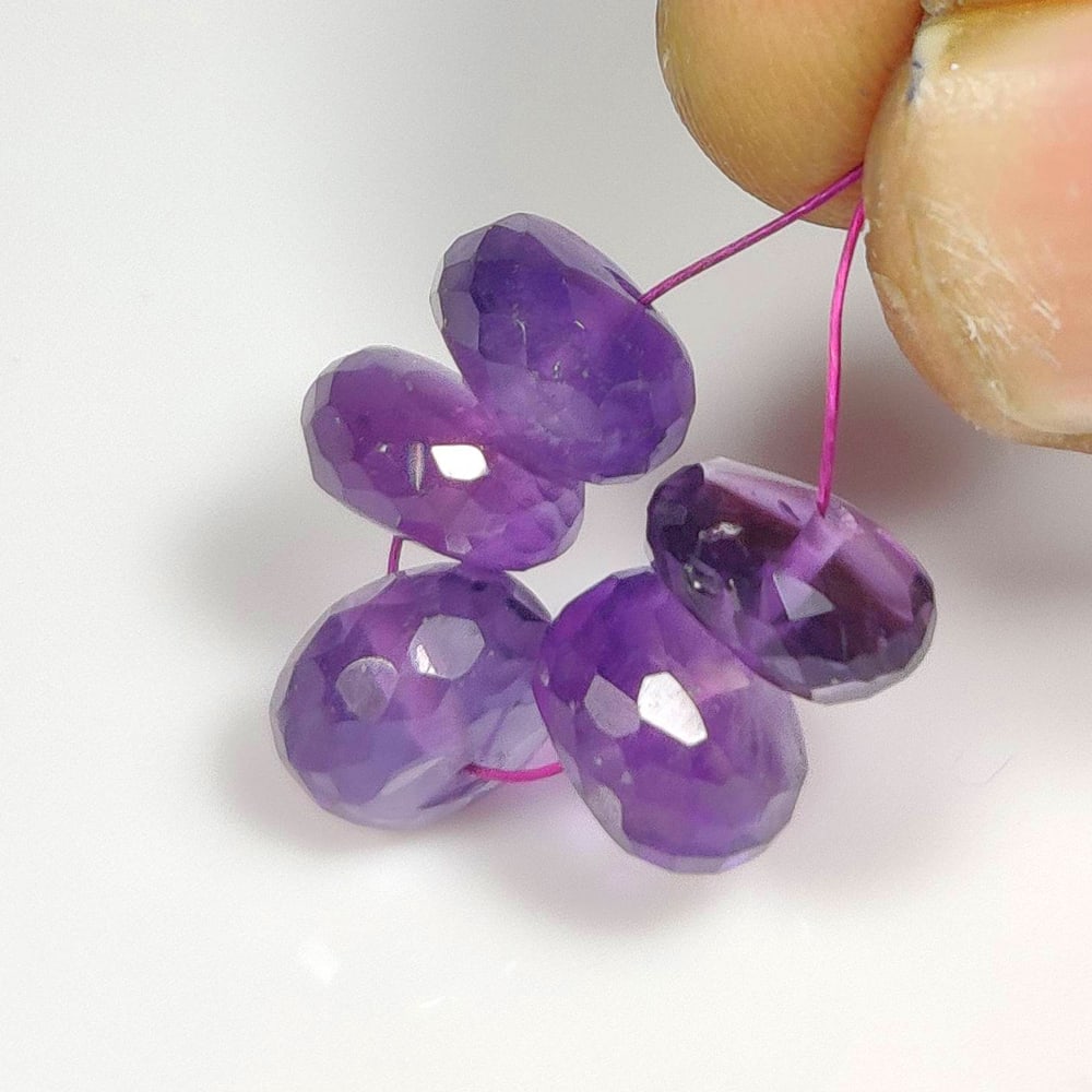 15.04 Ct Natural Purple Amethyst Round Cut Beads: Weight - 15.04 Ct / Dimensions - 8.60 - 8.80 mm / 5 Pc's / Shape - Round Cut Beads / Color - Purple / Clarity - VVS / Origin -Brazil / Treatment - Heated