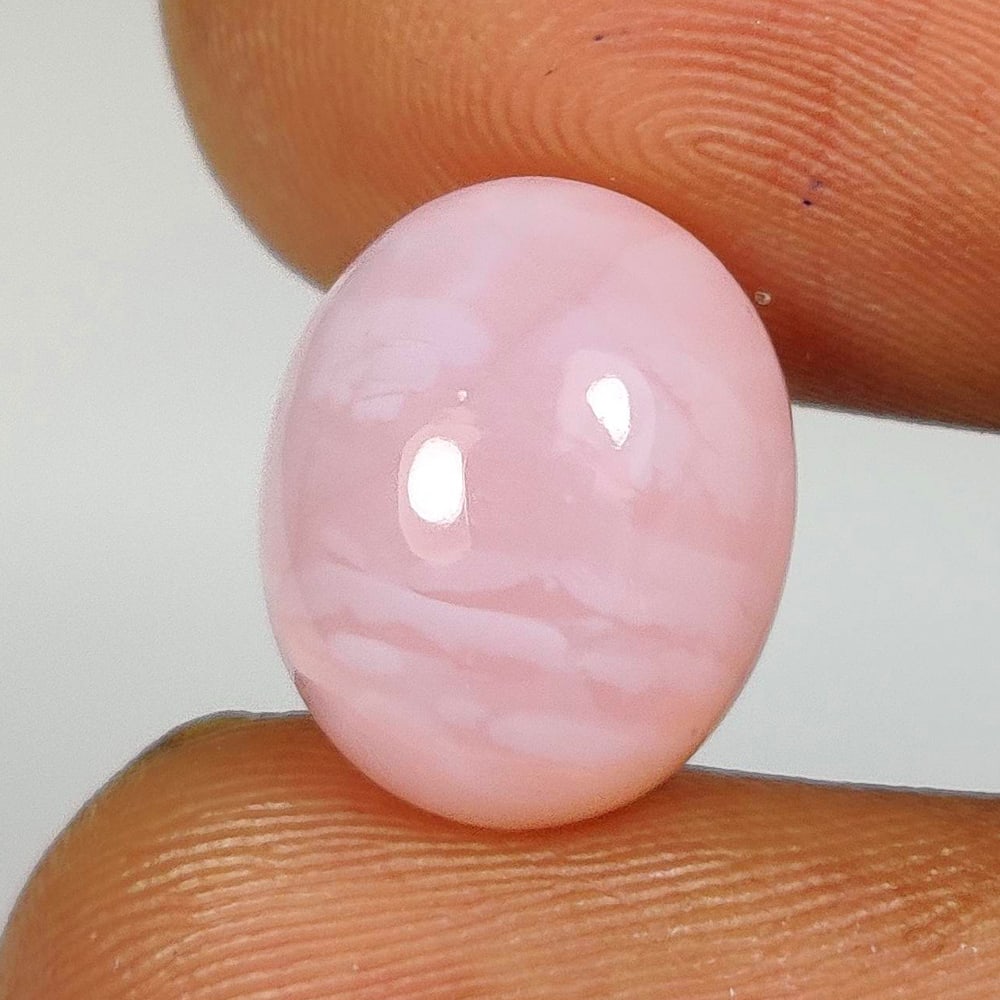 4.42 Ct Natural Pink Opal Oval Cab: weight - 4.42 Ct / Size - 12.10 x 10.10 x 6.00 mm / Shape - Excellent Oval Cab / Origin - Australia / Treatment - None