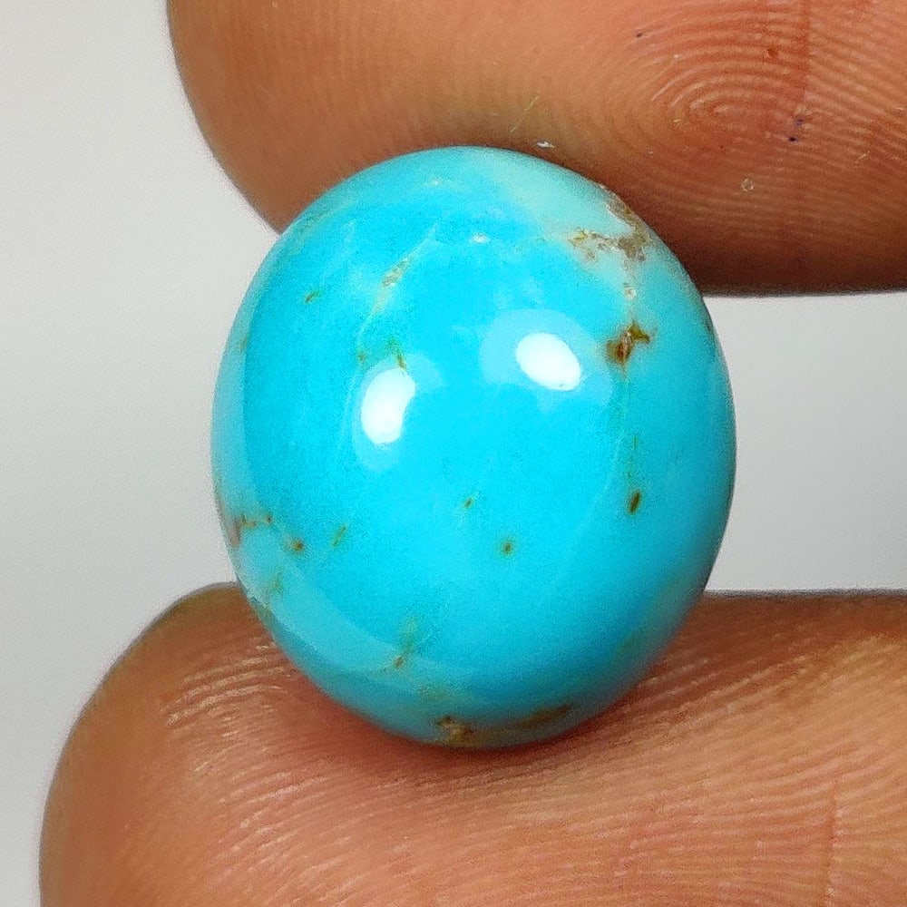 6.75 Ct Natural Blue Turquoise Oval Cab: Weight - 6.75 Ct / Dimensions - 13.60 x 12.00 x 6.50 mm / Good Color / Oval Cab- Ready for Jewellery Setting / Origin - Egypt / Treatment - None