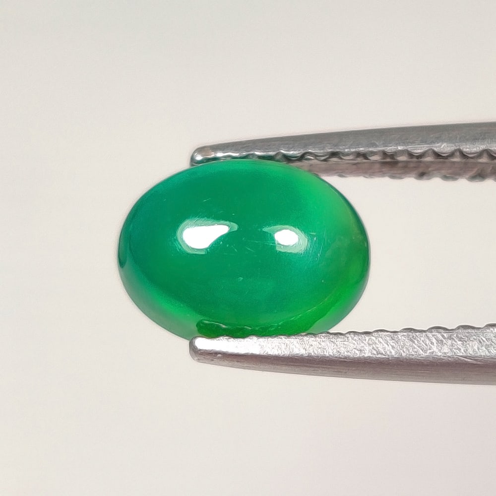 1.45 Ct Natural Green Agate Oval Cab (1 of 2)