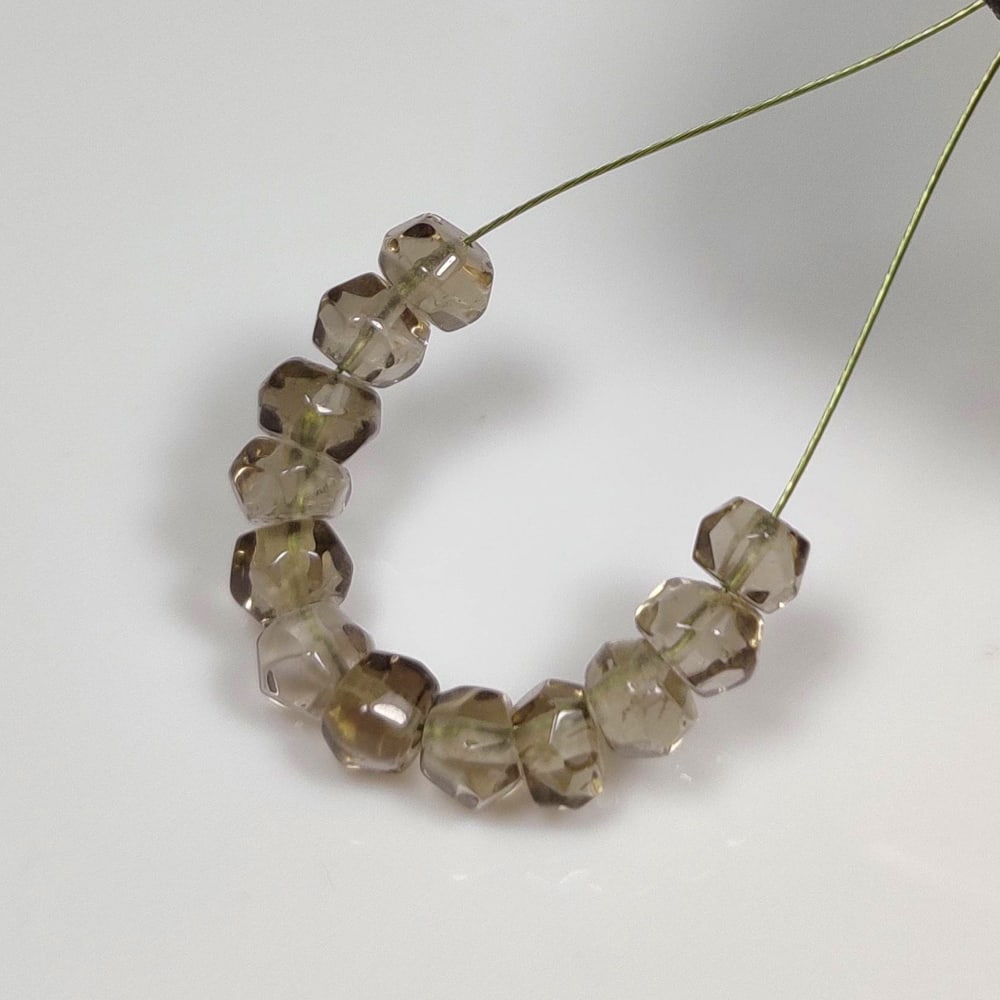 7.19 Ct Natural Choco Smoky Quartz Round Beads: Weight - 7.19 Ct / Size - 4.50 - 4.90 mm / 12 Pc's / Top Class Quality / Round Beads / Origin - Norway / Treatment - None