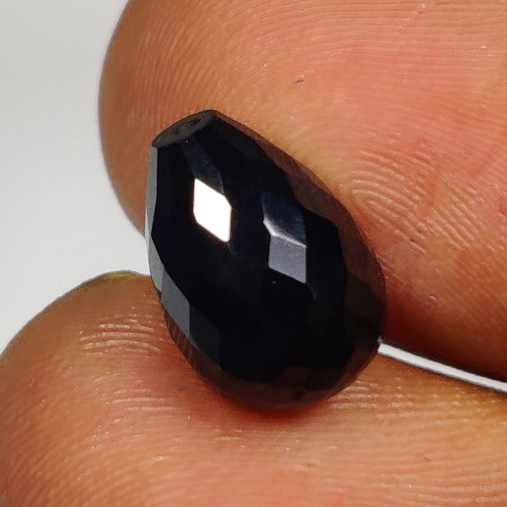 7.37 Ct Natural Black Onyx Pear Drop: Weight - 7.37 Ct / Size - 11.40 x 8.10 x 8.10 mm / Shape - Pear Drop / Color - Black / Clarity - OPaque / Origin - Africa / Treatment - None