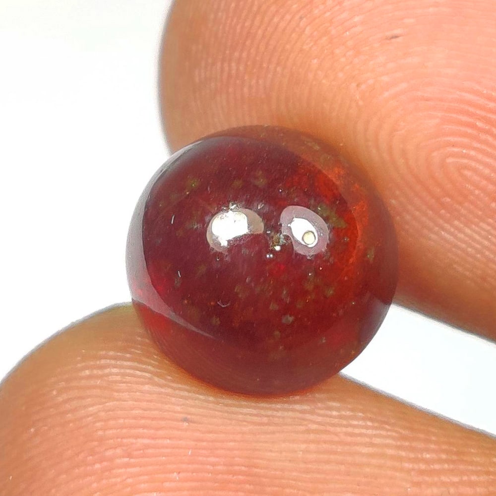 5.00 Ct Natural Orange Hessonite Garnet Round Cab (1 of 2)