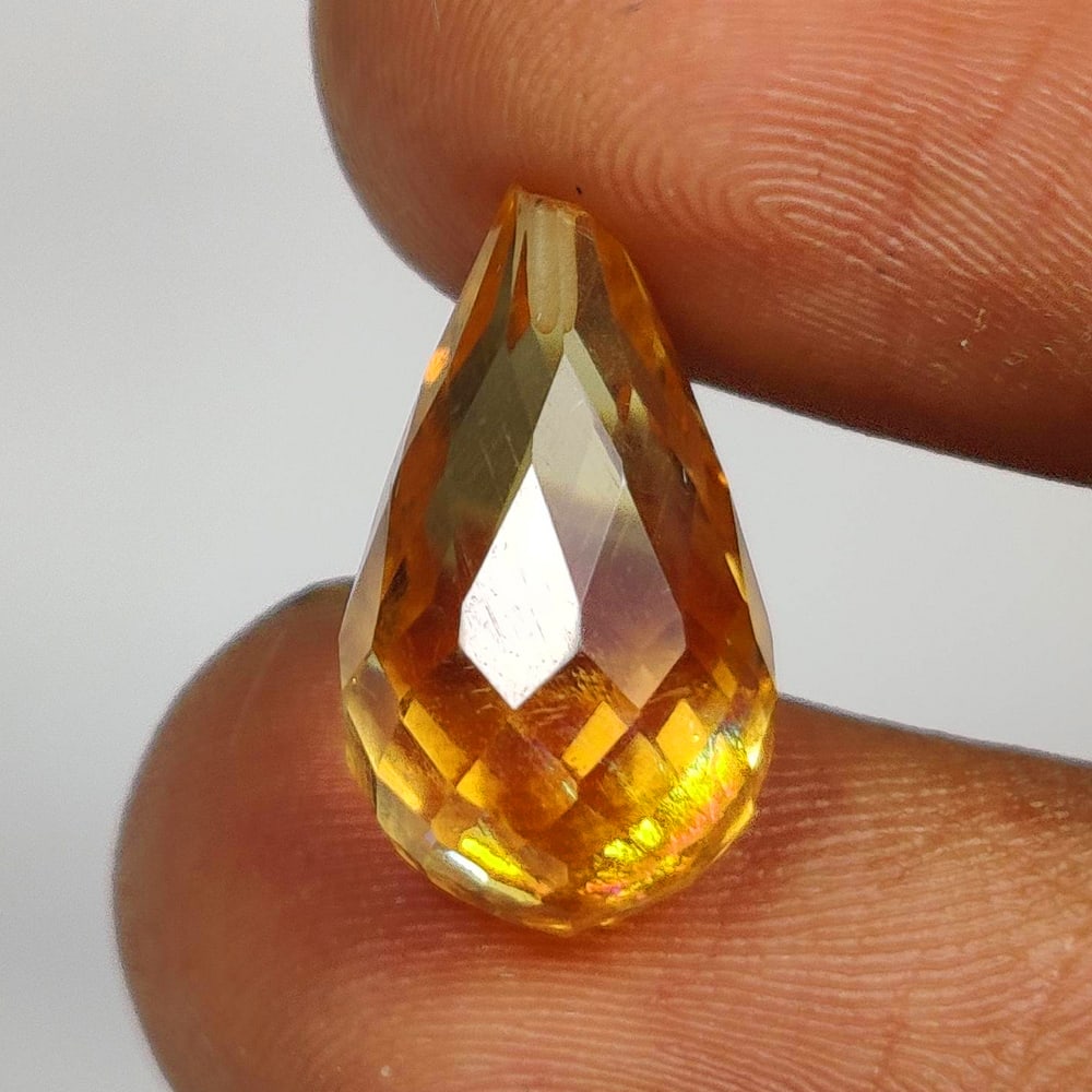 7.04 Ct Natural Yellow Citrine Pear Drop (1 of 2)