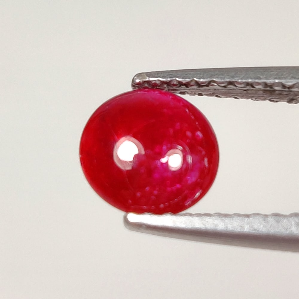 1.12 Ct Natural Red Ruby Round Cab (1 of 2)