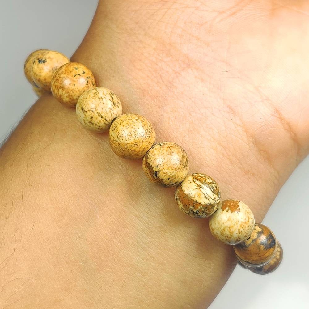 81.78 Ct Natural Jasper Quartz Round Ball Beads Bracelet: Weight - 81.78 Ct / Dimensions - 8.10 - 8.60 mm / 23 Pc's / 7" inches / Shape - Round Ball Beads / Transparency - Opaque / Origin - Brazil / Treatment - None