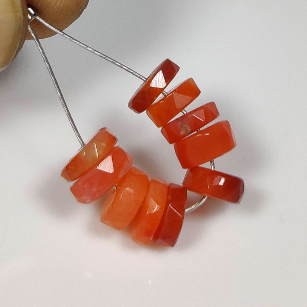 11.30 Ct Natural Orange Carnelian Round Beads: Weight - 11.30 Ct / Dimensions - 6.90 - 7.30 mm / 10 Pc's / Top Class Quality / Round Beads / Transparency - Semi-Transparent / Origin - Brazil / Comments - None