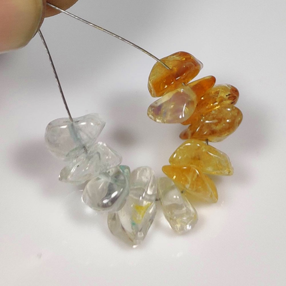 14.76 Ct Natural Green Amethyst & Citrine Unshaped Beads (1 of 2)