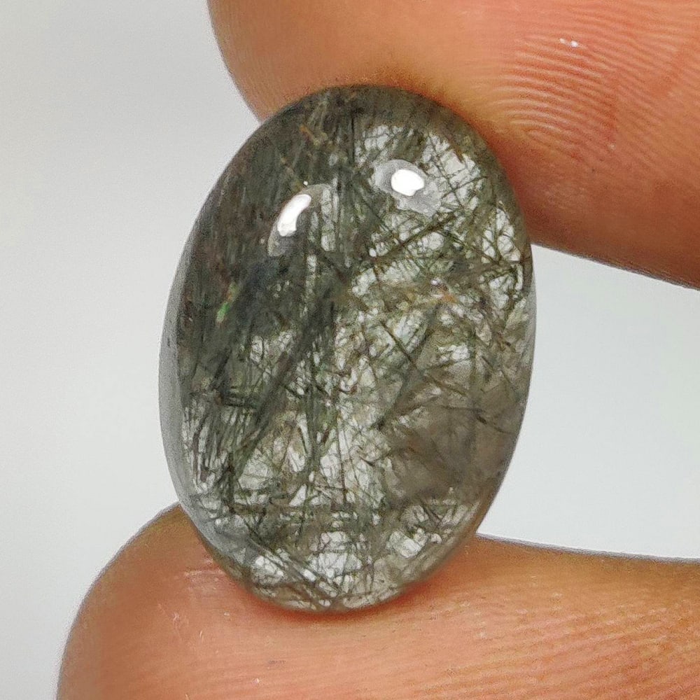 8.13 Ct Natural Rutile Quartz Oval Cab: Weight - 8.13 Ct / Size - 16.00 x 11.10 x 6.20 mm / Shape - Oval Cab / Clarity - Transaprent / Origin - Norway / Treatment - None
