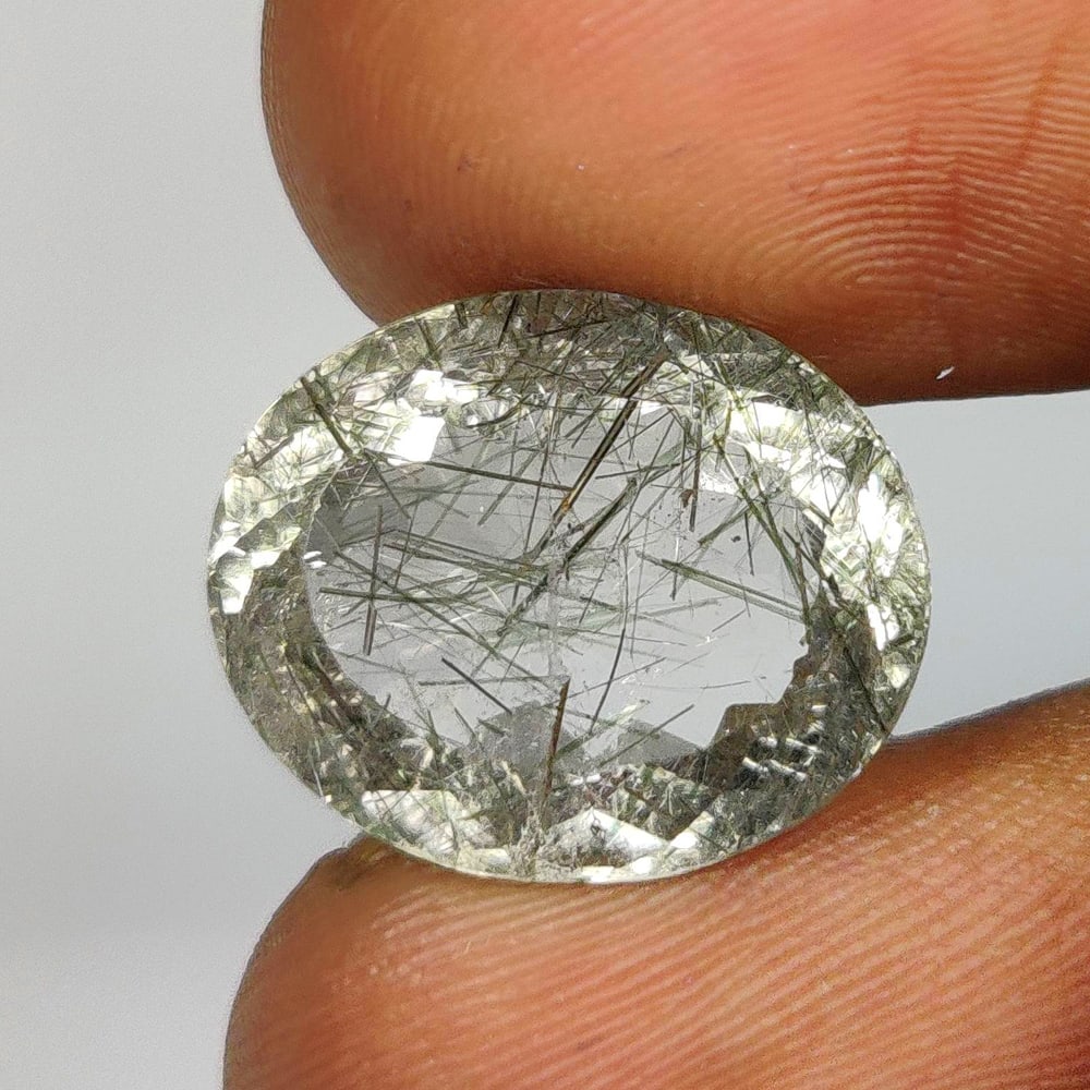 8.53 Ct Natural Rutile Quartz Oval Cut: Weight - 8.53 Ct / Dimensions - 15.40 x 12.50 x 7.70 mm / Shape & Cut - OVal Cut / Transparency - Transaprent / Origin - Norway / Comments - None