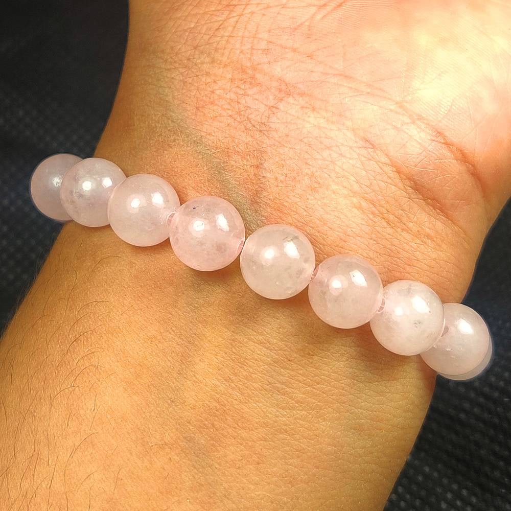 88.47 Ct Natural Rose Quartz Round Ball Beads Bracelet: Weight - 88.47 Ct / Dimensions - 8.40 - 8.60 mm / 22 pc's / 7" inches / Top Class Quality / Round Ball Beads / Origin - Brazil / Comments - None