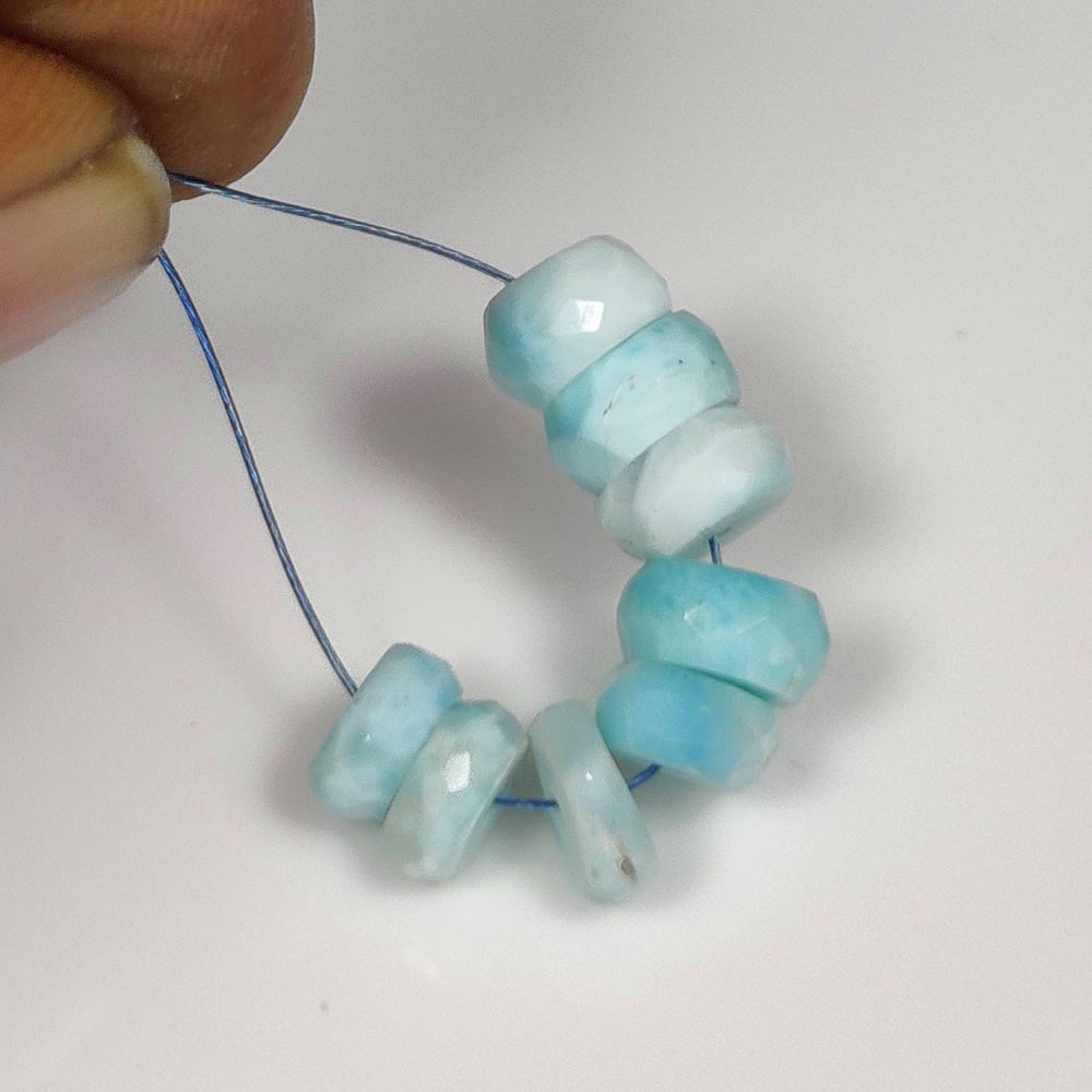 11.15 Ct Natural Larimar Round Beads (1 of 2)