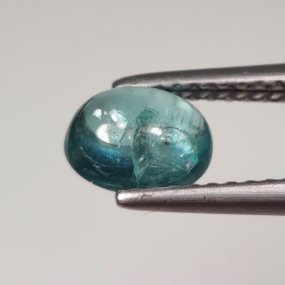 1.08 Ct Natural Neon Blue Apatite Oval Cab: Weight - 1.08 Ct / Dimensions - 7.00 x 5.30 x 2.60 mm / Top Class Quality / Oval Cab / Origin - Brazil / Treatment - None