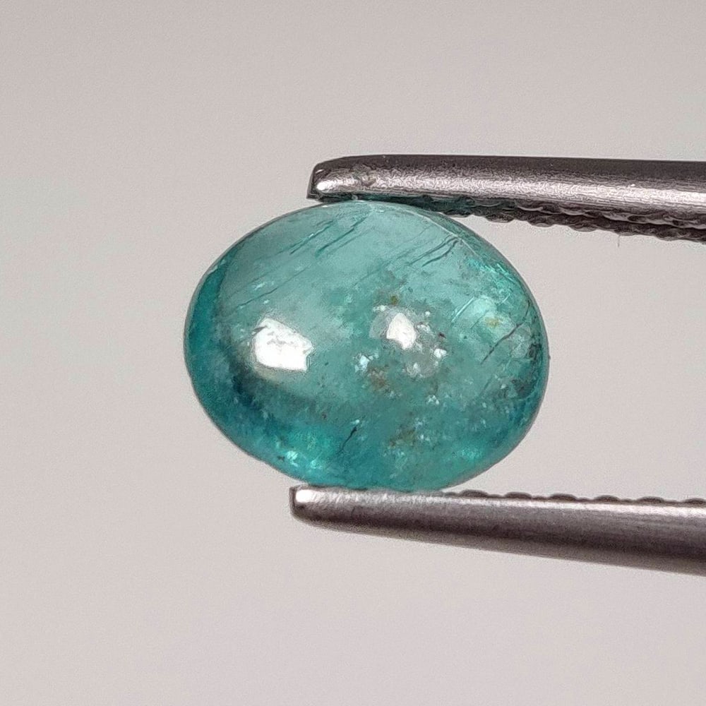 1.22 Ct Natural Neon Blue Apatite Oval Cab: Weight - 1.22 Ct / Dimensions - 7.20 x 5.90 x 3.30 mm / Top Class Quality / Oval Cab / Origin - Brazil / Treatment - None
