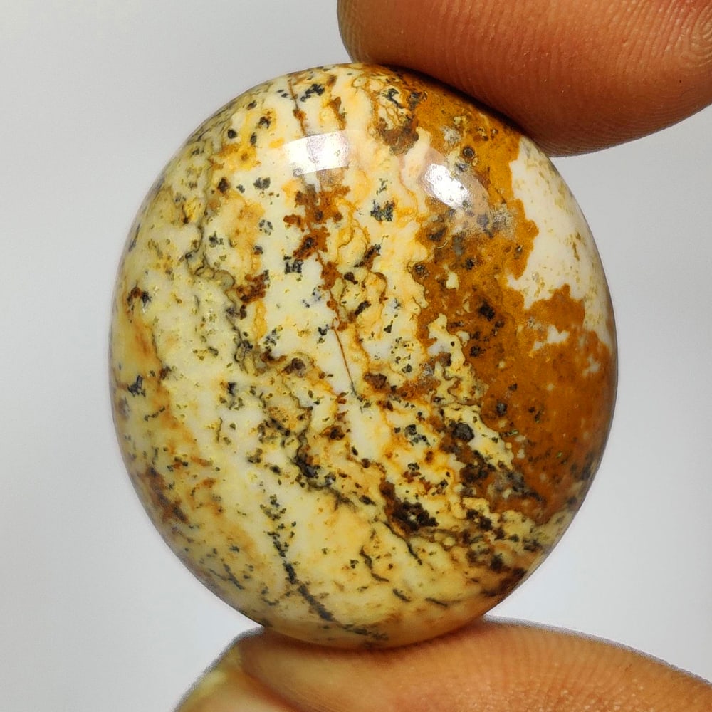 30.44 Ct Natural Picture Jasper Quartz Oval Cab (1 of 2)