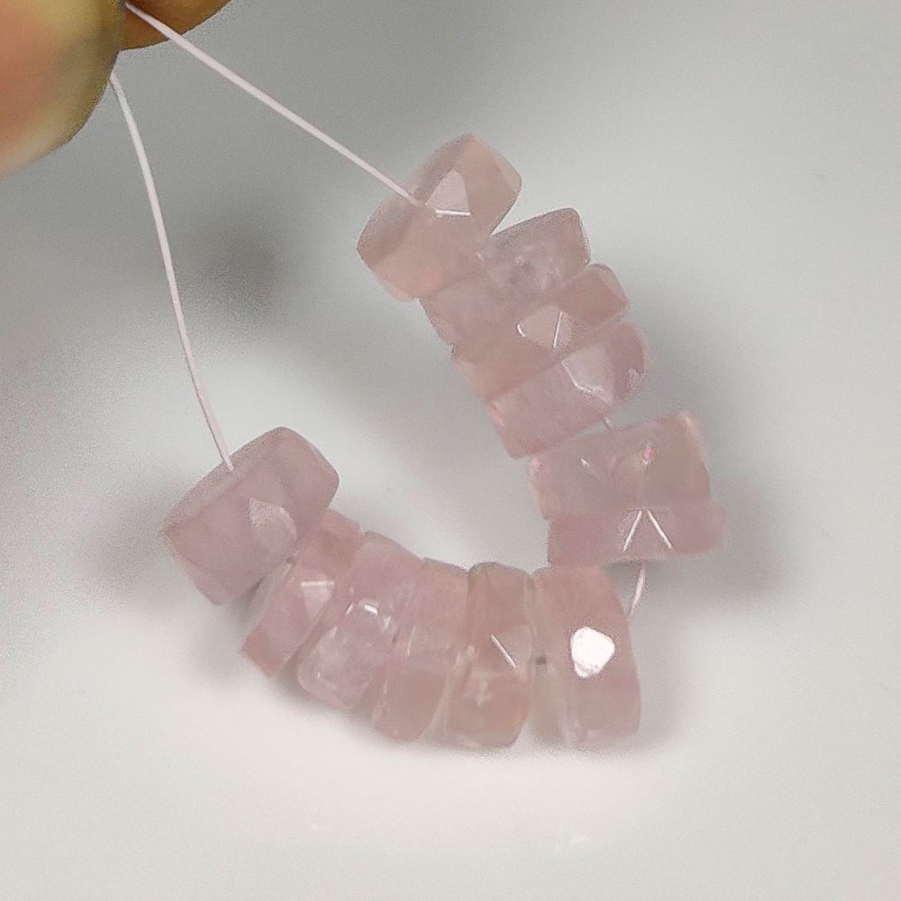 16.13 Ct Natural Rose Quartz Round Beads: Weight - 16.13 Ct / Dimensions - 7.10 - 7.50 mm / 12 Pc's / Top Class Quality / Round Beads / Origin - Brazil / Comments - None