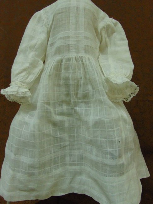 ANTIQUE & VINTAGE DOLL DRESS: LIGHT WEIGHT COTTON, MEASUREMENTS PICTURED