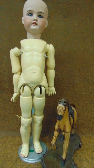 33" ANTIQUE BISQUE HEAD DOLL - A 15 M - (1 of 5)