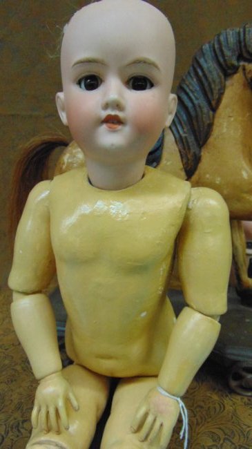 22" ANTIQUE BISQUE HEAD DOLL - 390 - A 5 M - (1 of 4)
