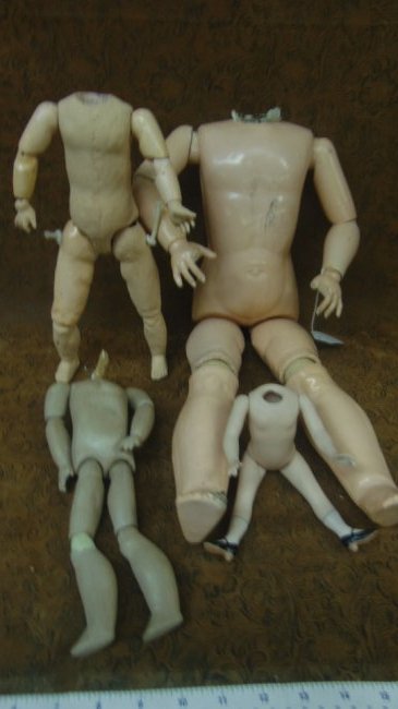 Antique/Vintage French Styled Doll Body Lot: Antique/Vintage French styled body lot, one body is all bisque, no damages to bisque, aged imperfections.
