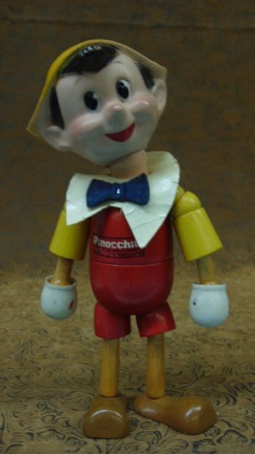 Extremely Rare Hand Carved Ideal Pinocchio: Hand carved extremely rare Ideal Pinocchio toy, American made.