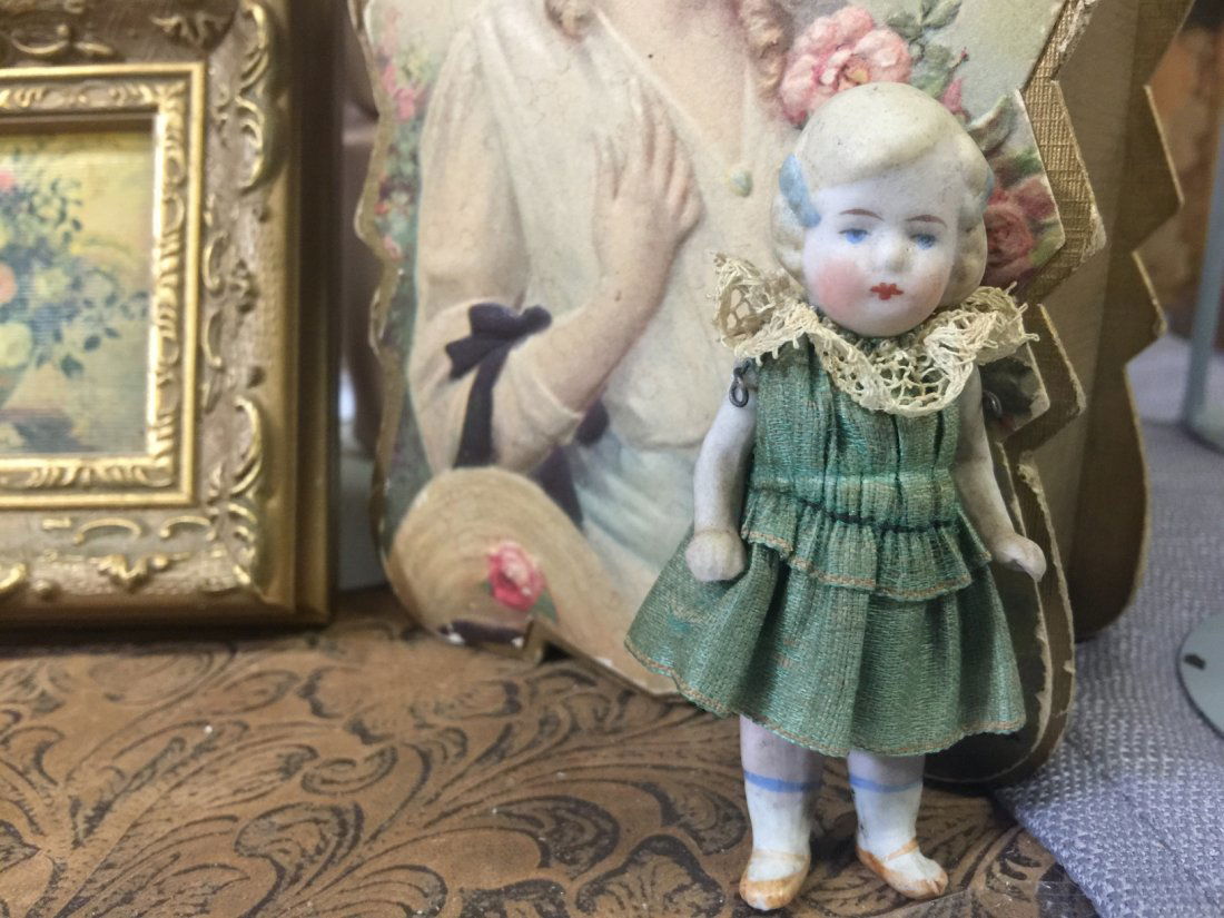 Antique Lady of the Green Mignonette Doll (1 of 2)