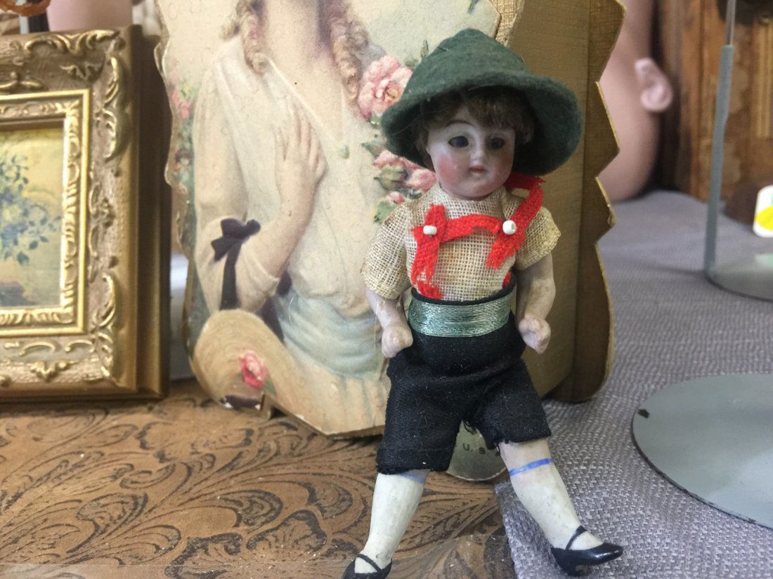 Antique Little Boy Farmer Mignonette Doll (1 of 2)