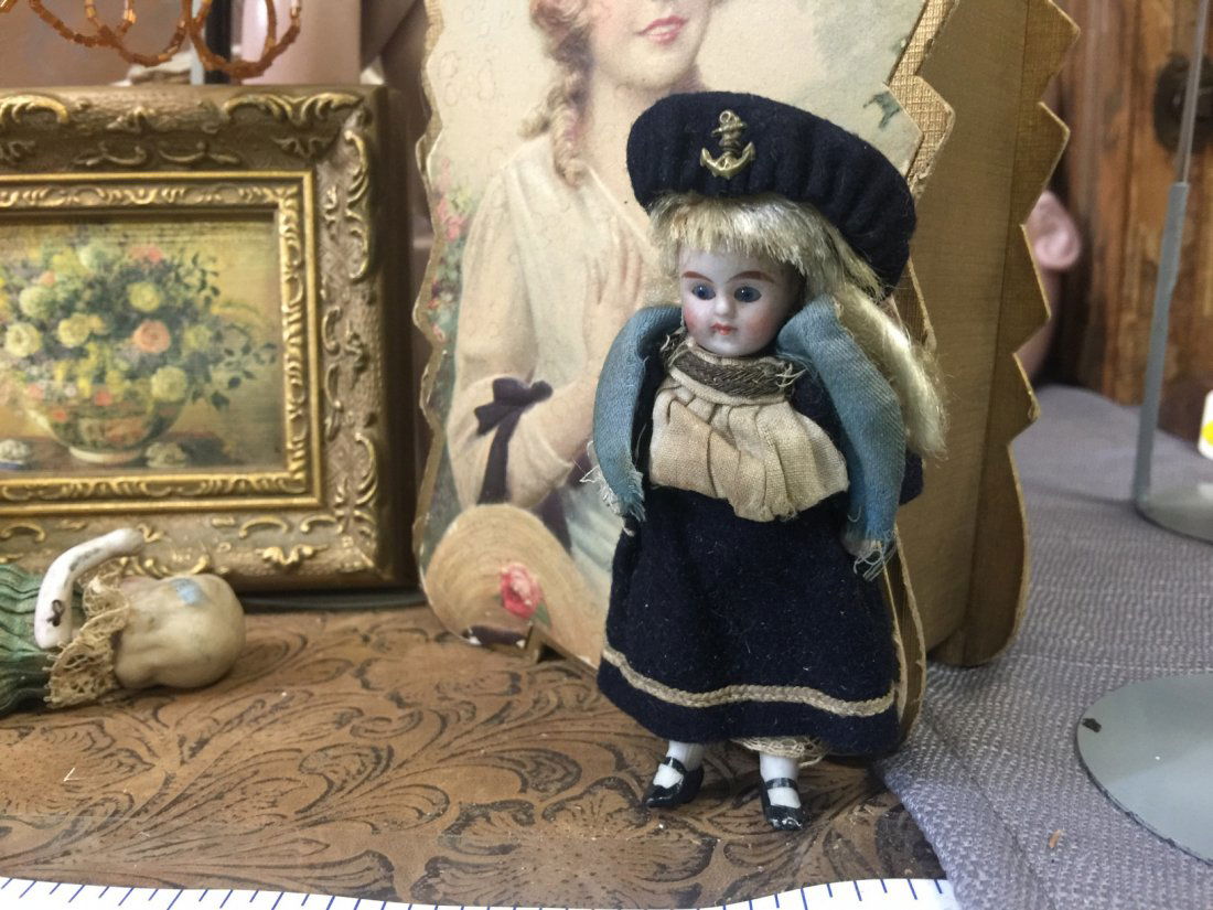 Antique Lady of the Navy Mignonette Doll (1 of 2)