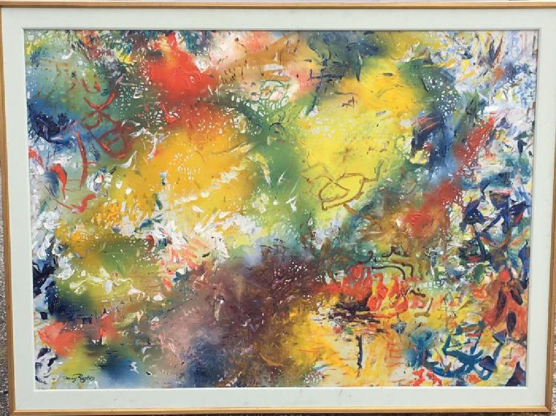Mary Rogers, (American), Oil on Canvas,Signed Abstract,: Description: Mary Rogers, "May Blossom",Signed, ca. 1965, 55.5"X 40" Framed Dimensions 61.5'X 45.75" Dimensions: 55.5"X 50", Framed Dimension 61.5"X 45.75" Artist or Maker: Mary Rogers Medium: Oil on 