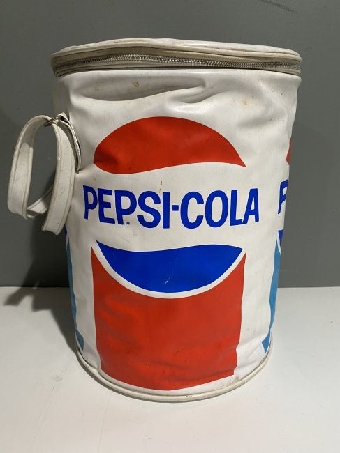 Pepsi Cola Can Vinyl Cooler by Nappy: Pepsi Cola can shaped vinyl cooler by Nappy. It measures 13 inches tall and 10.5 inches in diameter.