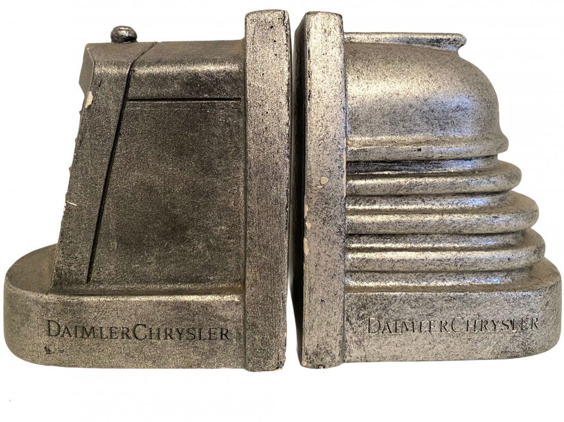 Daimler Chrysler Art Deco Bookends to Commemorate Merge (1 of 6)