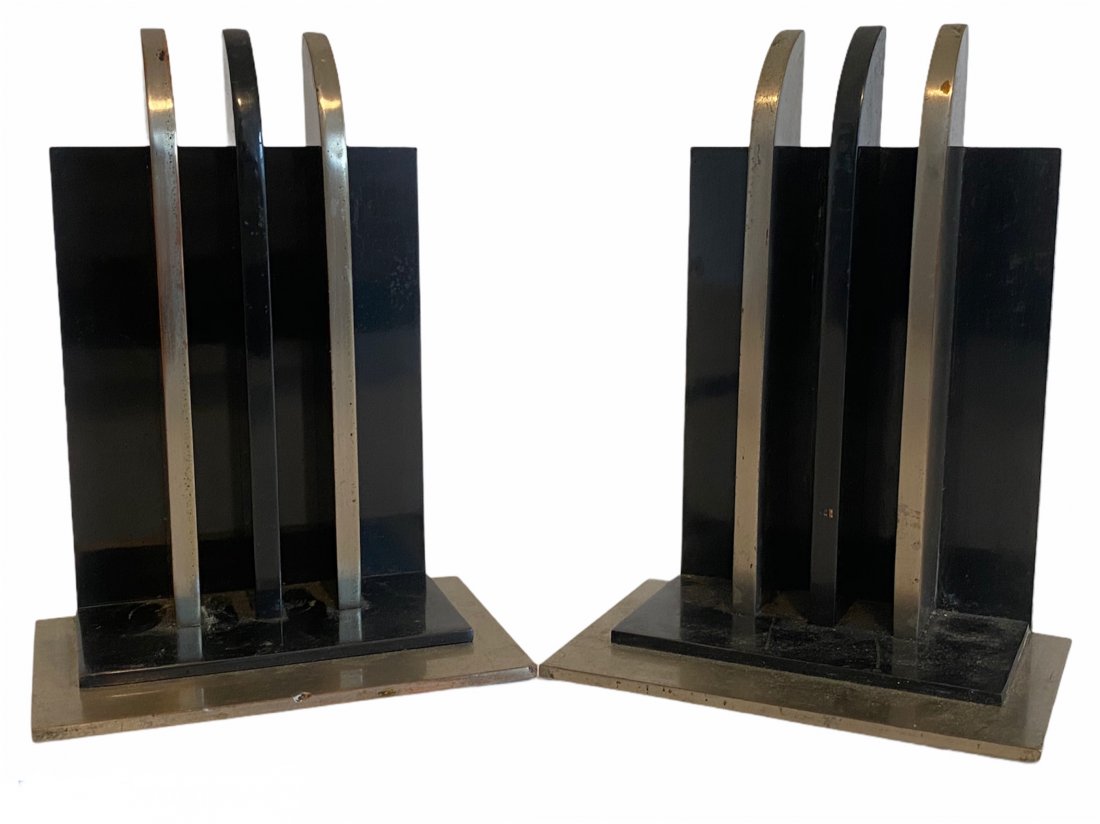 Art Deco Von Nessen Machine Age Chase Bookends (1 of 9)