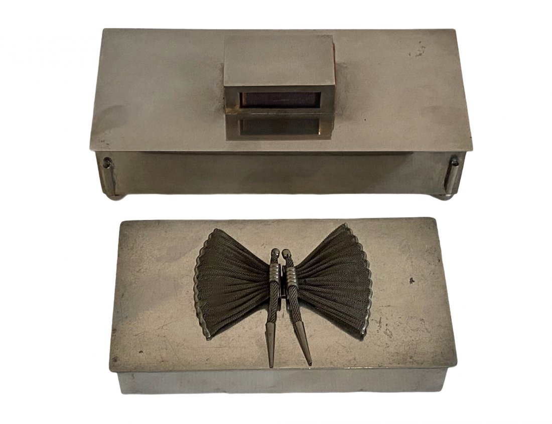Lot of 2 Art Deco Cigarette Boxes with Inserts (1 of 9)