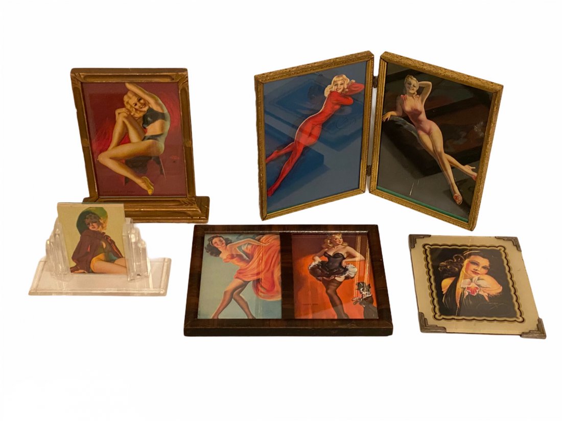 Lot of 5 Framed Pin-Up Girl Prints Various Sizes (1 of 6)